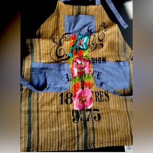 Anthropologie jute burlap apron